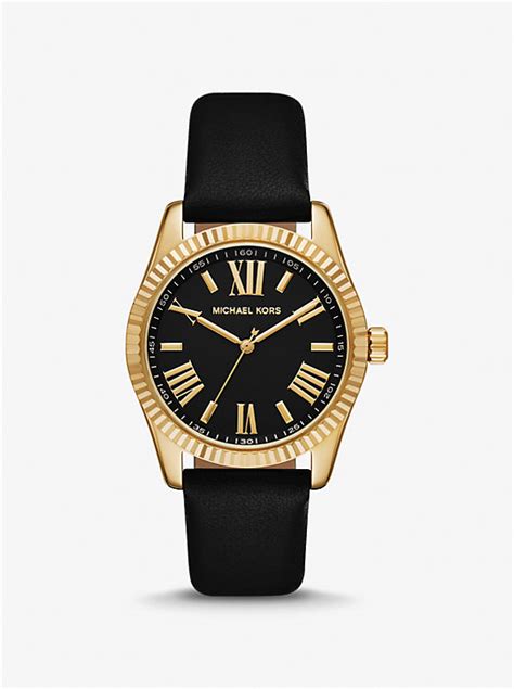 lexington gold tone leather watch